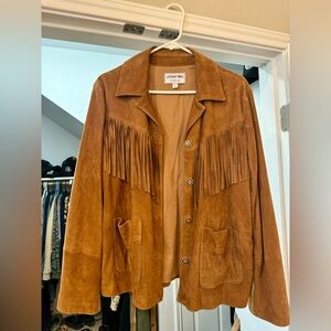 Johnny Was Suede Fringe Jacket